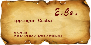 Eppinger Csaba névjegykártya